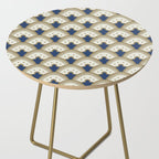 Art Deco Fan Pattern Blue and Gold Side Table Gallery Image 2