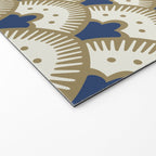 Art Deco Fan Pattern Blue and Gold Welcome Mat Gallery Image 2