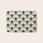 Art Deco Fan Pattern Blue and Gold Bath Mat Gallery Image 1