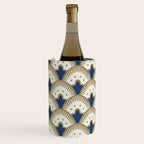 Art Deco Fan Pattern Blue and Gold Wine Chiller Gallery Image 3