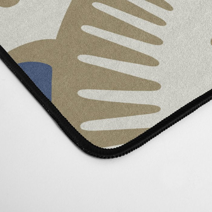 Art Deco Fan Pattern Blue and Gold Desk Mat Gallery Image 4