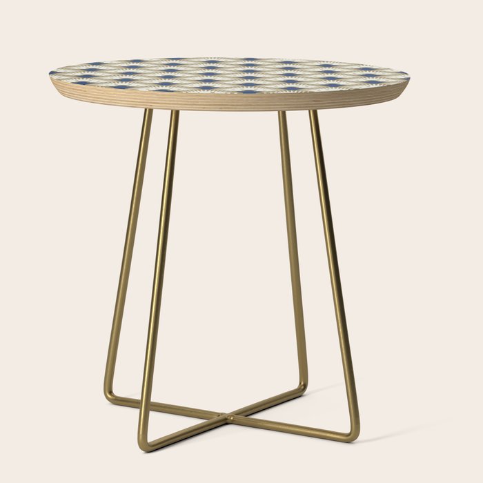 Art Deco Fan Pattern Blue and Gold Side Table Gallery Image 1