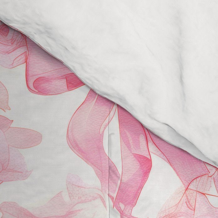 Pink bows and roses garden coquette aesthetic Comforter Gallery Image 4