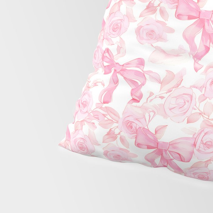 Pink bows and roses garden coquette aesthetic Pillow Sham Gallery Image 4