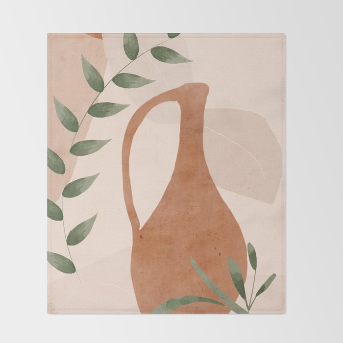 Vase Abstract Art Throw Blanket Gallery Image 2
