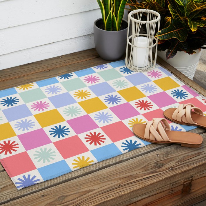 Check mate - sunshine  Outdoor Rug Gallery Image 2