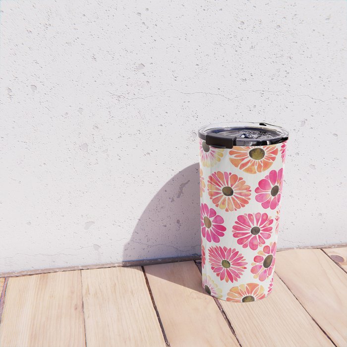 Flower Power - Pink Travel Mug Gallery Image 4