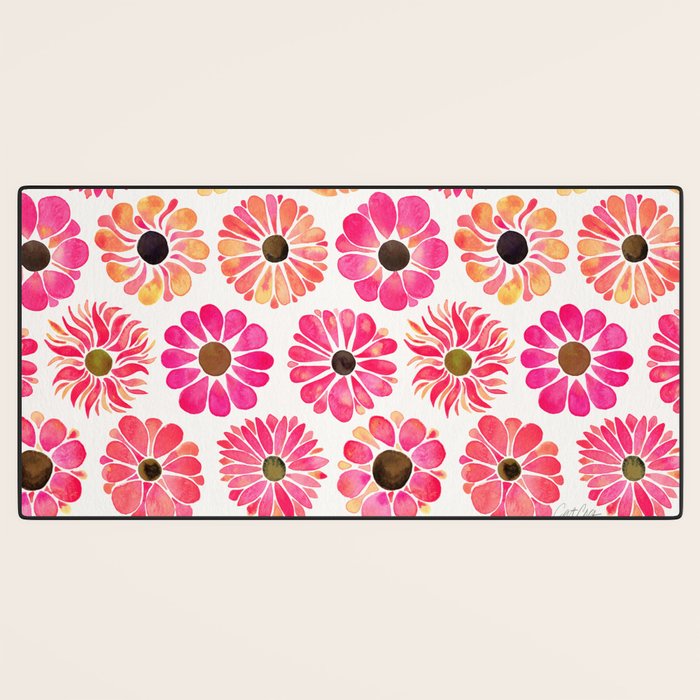 Flower Power - Pink Desk Mat Gallery Image 3