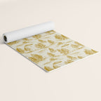 Yellow/Gold Alien Abduction Toile De Jouy Pattern Yoga Mat Gallery Image 2