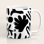 Abstract black and white organic nature art pattern Coffee Mug Gallery Image 1