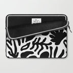 Abstract black and white organic nature art pattern Laptop Sleeve Gallery Image 2