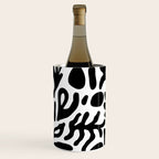 Abstract black and white organic nature art pattern Wine Chiller Gallery Image 1