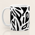 Abstract black and white organic nature art pattern Coffee Mug Gallery Image 3