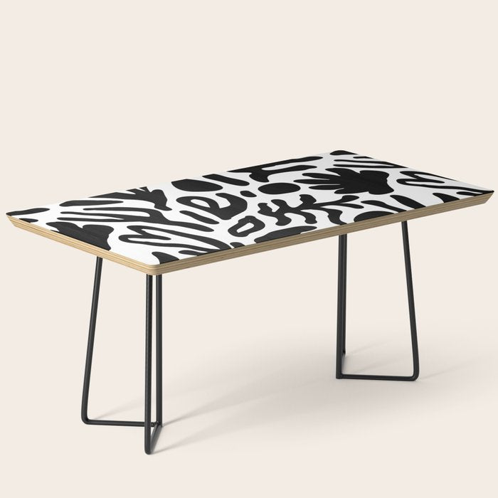 Abstract black and white organic nature art pattern Coffee Table Gallery Image 1