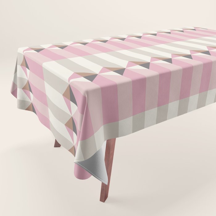 Soft Geometric Blush Pattern Tablecloth Gallery Image 1