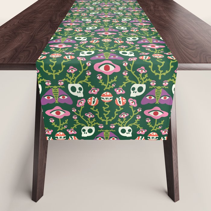 Botanical Skull and Moth Table Runner Gallery Image 1