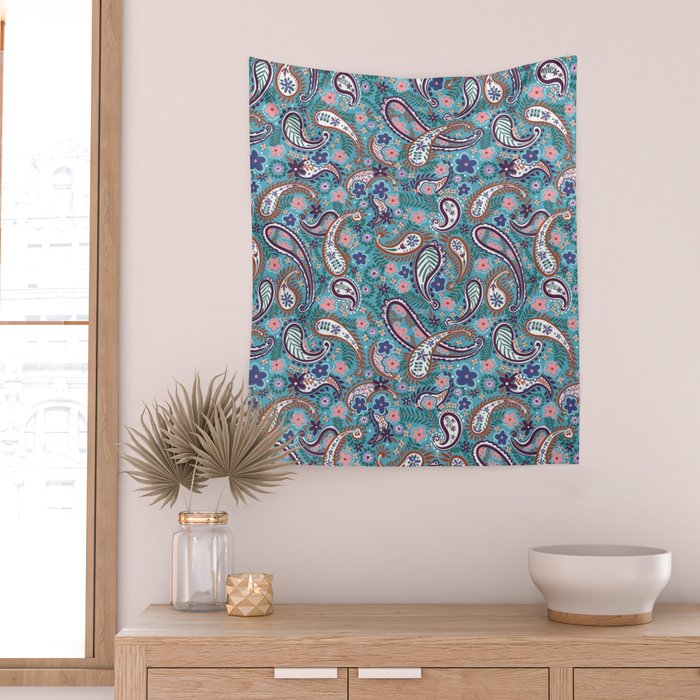 Whimsical Paisley Dance Wall Tapestry Gallery Image 2
