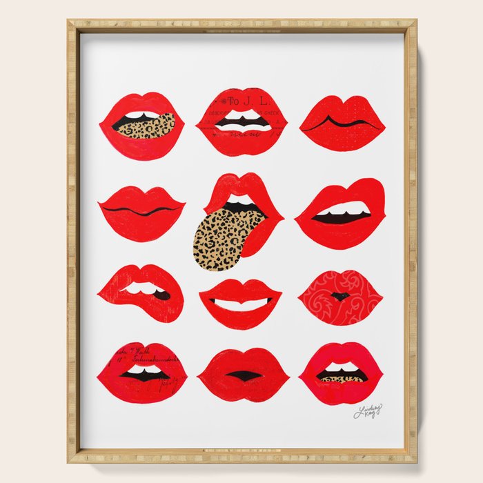 Leopard Lips of Love Serving Tray Gallery Image 1