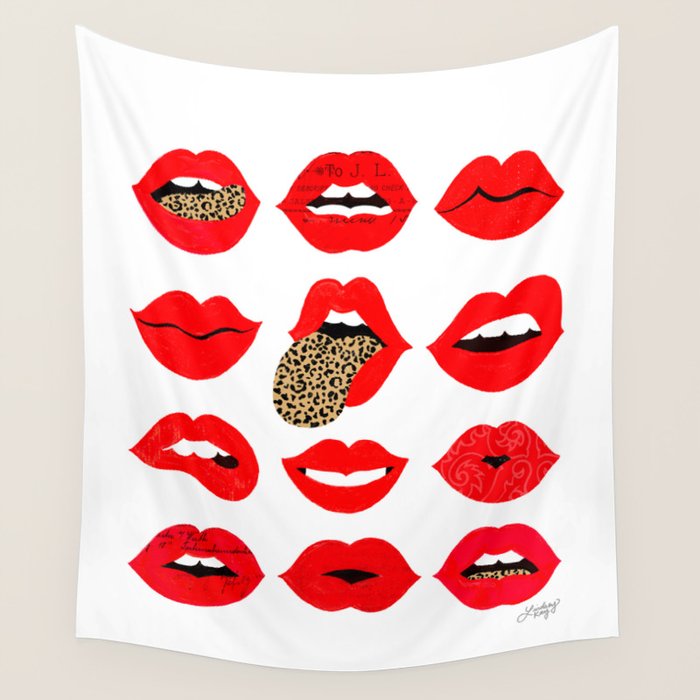 Leopard Lips of Love Wall Tapestry Gallery Image 4