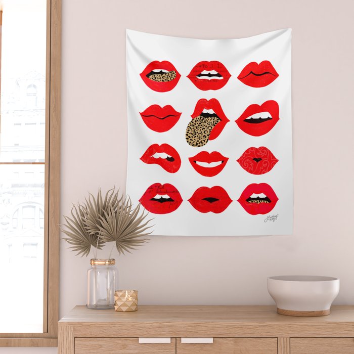 Leopard Lips of Love Wall Tapestry Gallery Image 2