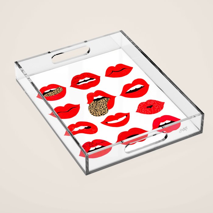 Leopard Lips of Love Acrylic Tray Gallery Image 1