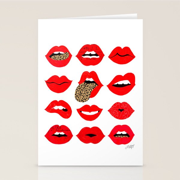 Leopard Lips of Love Stationery Card Gallery Image 1