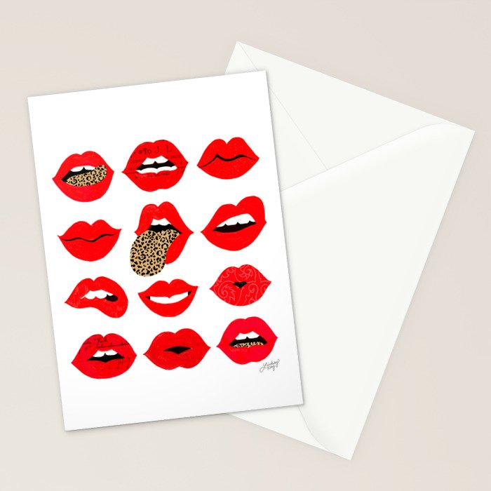 Leopard Lips of Love Stationery Card Gallery Image 2