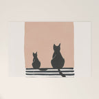 Sitting Cats Abstract Welcome Mat Gallery Image 1