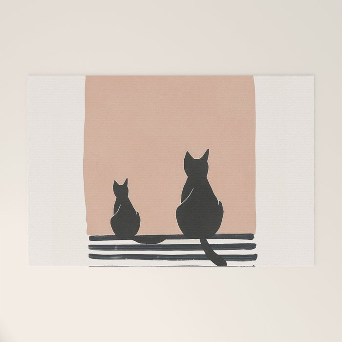 Sitting Cats Abstract Welcome Mat Gallery Image 1