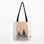 Sitting Cats Abstract Tote Bag Gallery Image 2