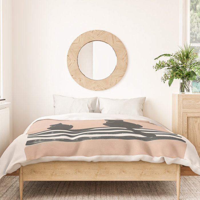 Sitting Cats Abstract Duvet Cover Gallery Image 3