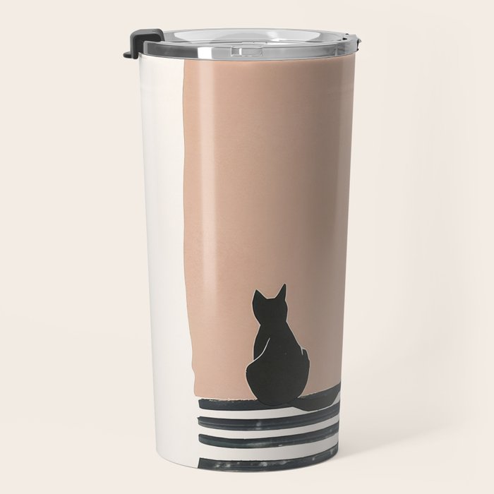 Sitting Cats Abstract Travel Mug Gallery Image 3
