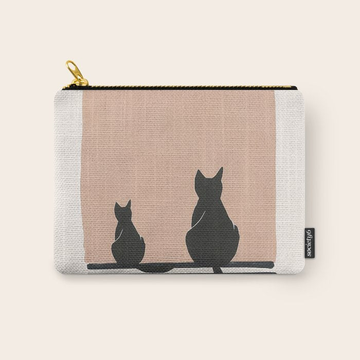 Sitting Cats Abstract Carry All Pouch Gallery Image 1