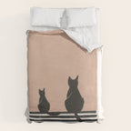 Sitting Cats Abstract Duvet Cover Gallery Image 6