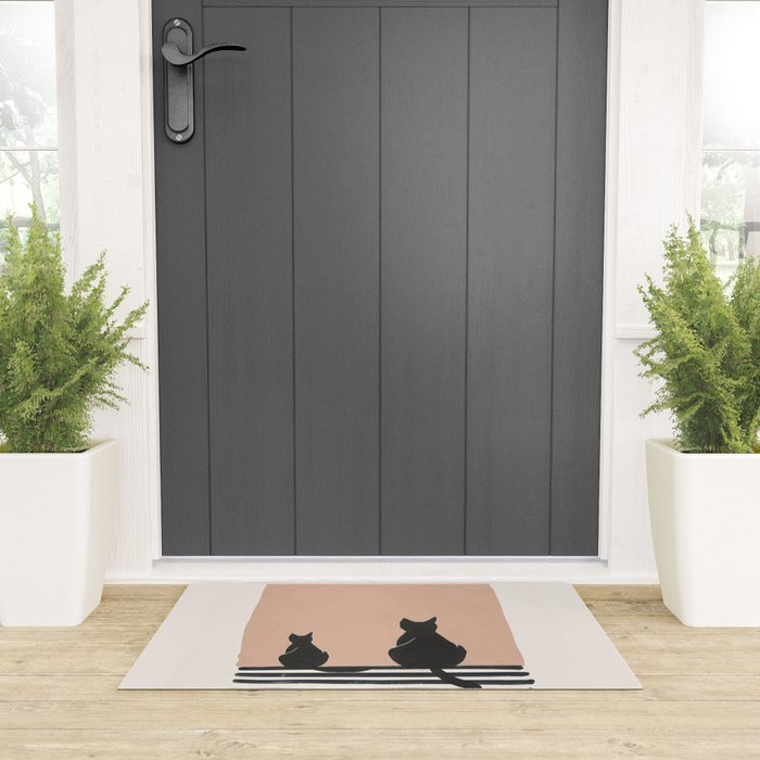 Sitting Cats Abstract Welcome Mat Gallery Image 3