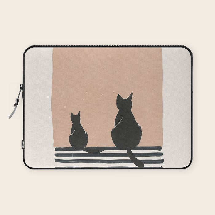 Sitting Cats Abstract Laptop Sleeve Gallery Image 1