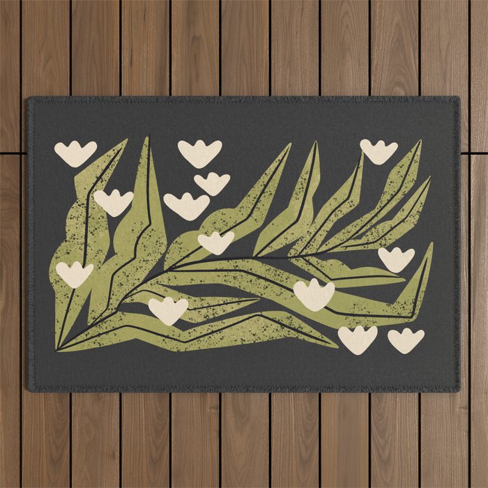 Reaching Tulips (Charcoal) Outdoor Rug Gallery Image 1