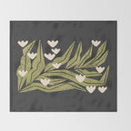 Reaching Tulips (Charcoal) Throw Blanket Gallery Image 2
