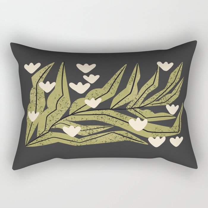 Reaching Tulips (Charcoal) Rectangular Pillow Gallery Image 2
