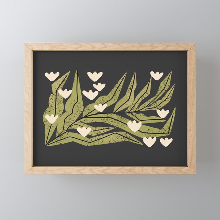 Reaching Tulips (Charcoal) Mini Art Print Gallery Image 1