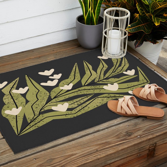 Reaching Tulips (Charcoal) Outdoor Rug Gallery Image 2