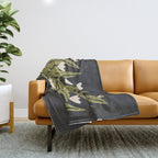 Reaching Tulips (Charcoal) Throw Blanket Gallery Image 1