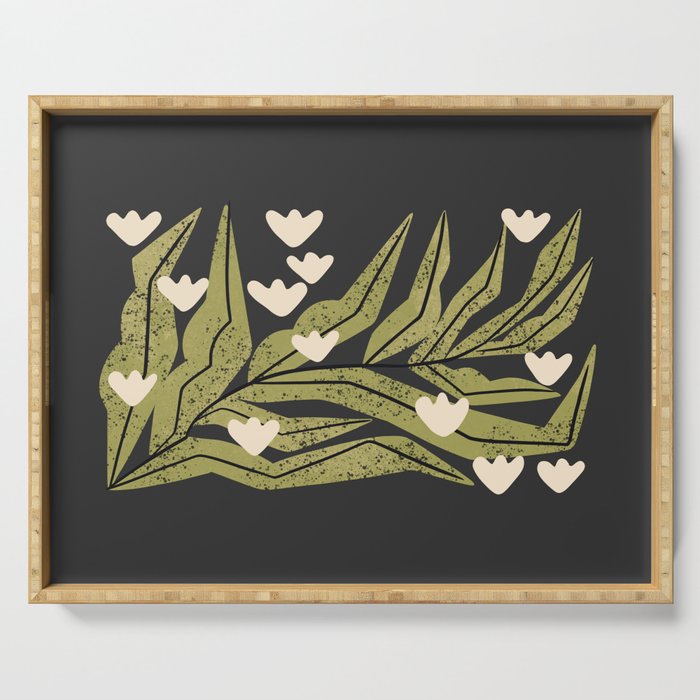 Reaching Tulips (Charcoal) Serving Tray Gallery Image 1