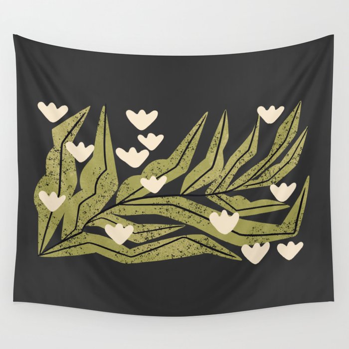 Reaching Tulips (Charcoal) Wall Tapestry Gallery Image 4