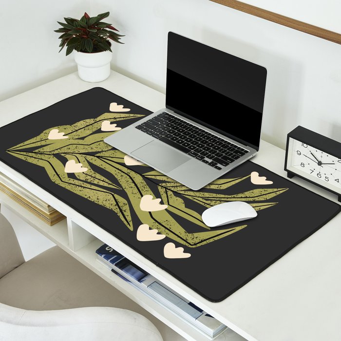 Reaching Tulips (Charcoal) Desk Mat Gallery Image 2