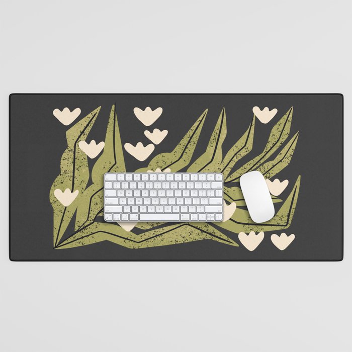 Reaching Tulips (Charcoal) Desk Mat Gallery Image 1