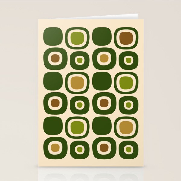 Mid Century Modern Modern Organic Shapes Pattern 321 Green Stationery Card Gallery Image 2