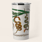 Snakes Birds Sunflower Art Print by Albertus Seba Travel Mug Gallery Image 1