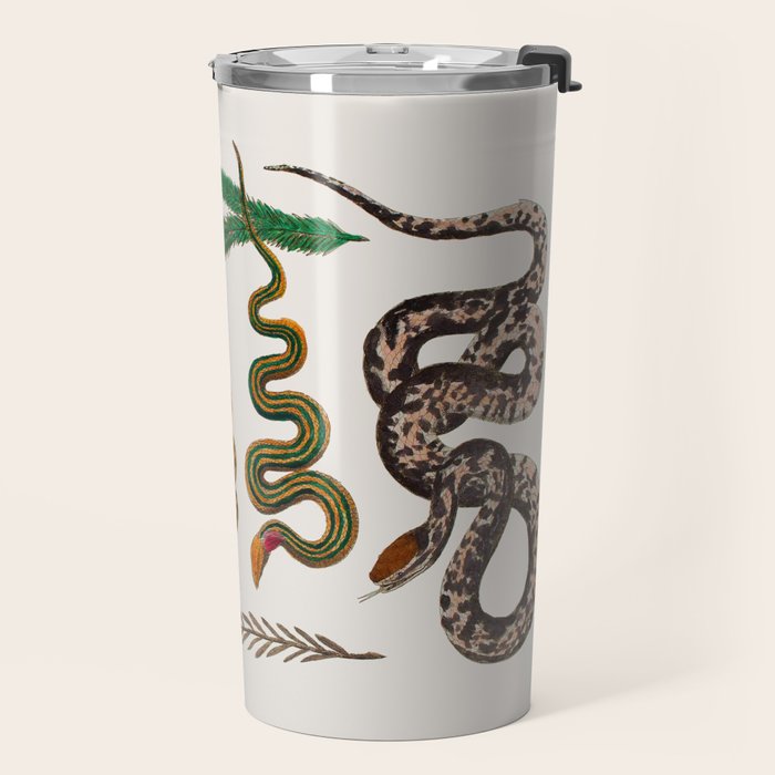 Snakes Birds Sunflower Art Print by Albertus Seba Travel Mug Gallery Image 2