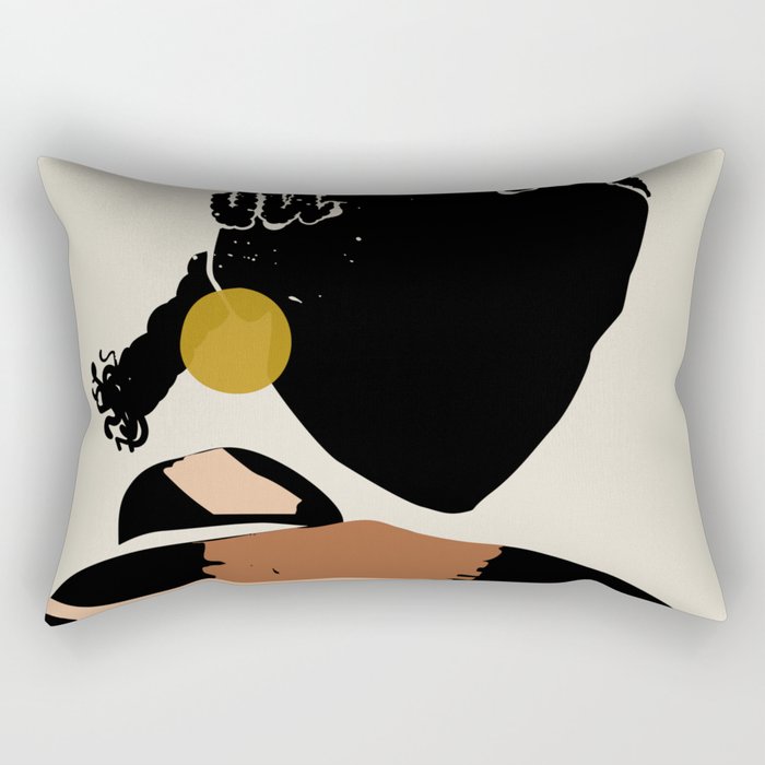 Black Hair No. 12 Rectangular Pillow Gallery Image 1